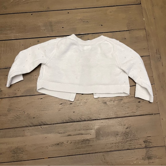 6M Gap white eyelet ruffle dress with cropped sweater - Picture 6 of 7